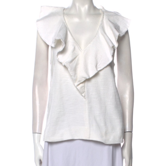 Dorothee Schumacher Tops - Dorothee Schumacher Blouse With Ruffle & Raw-Edge Accents